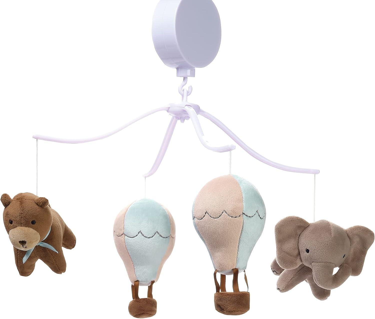 Bedtime Originals Up Up & Away Air Balloon Musical Baby Crib Mobile Soother Toy