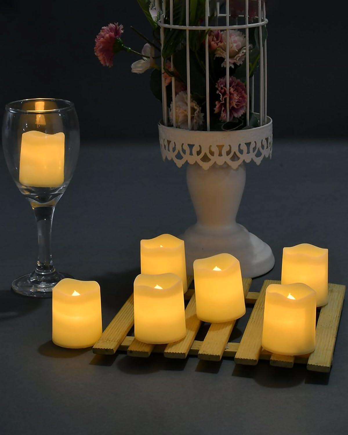 Warm White Flameless LED Tealight Candles, 24 Pack
