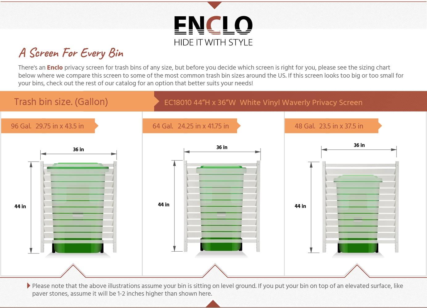 Enclo 44in H x 36in W (2 Panels) No Dig Enclo Waverly Vinyl Privacy Screen, Outdoor Privacy Screen Panels, Trash Can Enclosure, Air Conditioner & Pool Equipment Enclosure