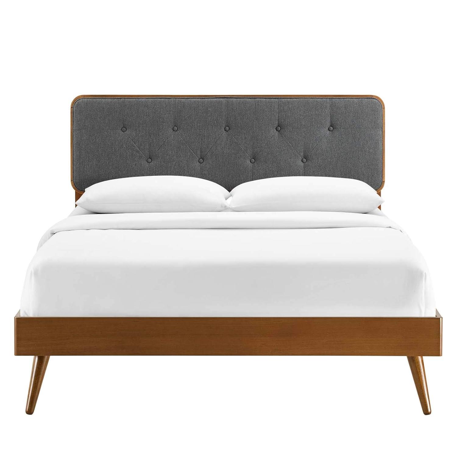 Bridgette Wood Platform Bed with Splayed Legs