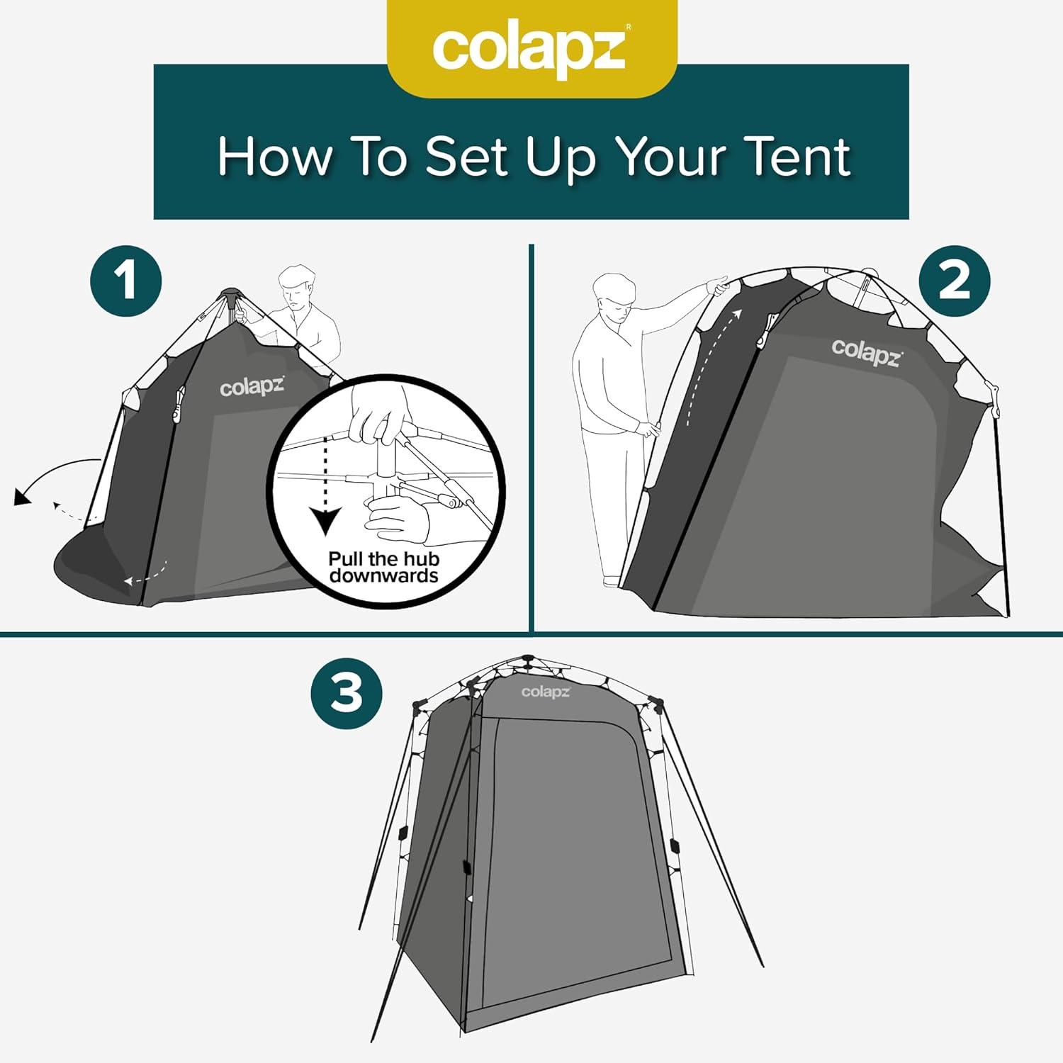 Colapz Tall Gray Polyester Camping Shower and Toilet Tent