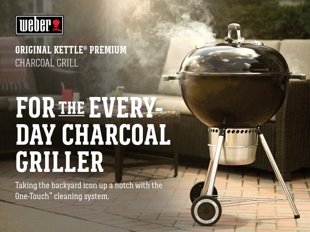 Weber Original Kettle Premium 22-Inch Charcoal Grill - Black - 14401001
