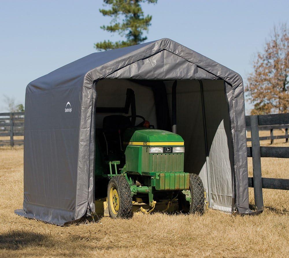 ShelterLogic 70333 10-10-8 Peak Style Storage Shed  1-.38 in.  Frame  Grey Cover