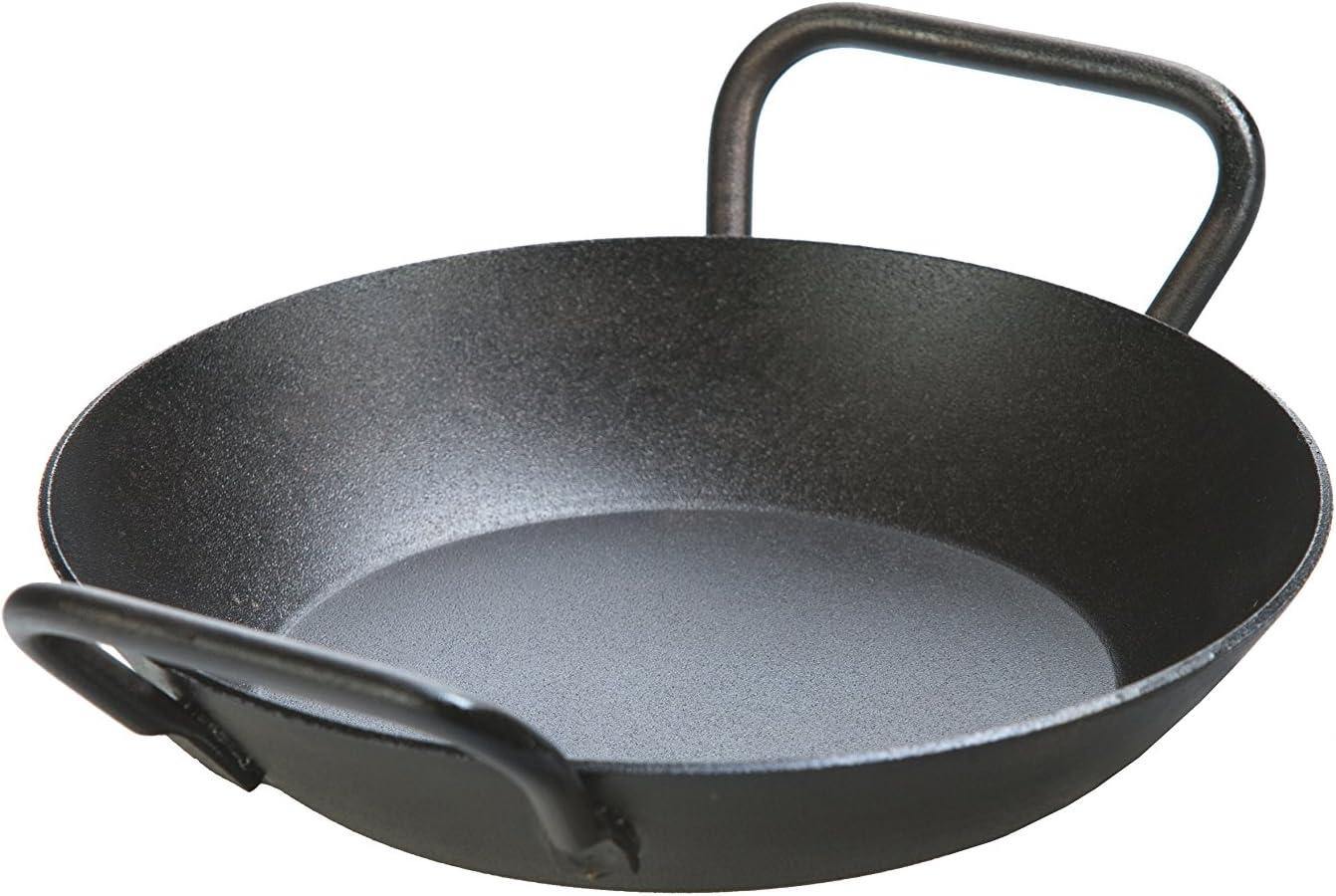 Lodge Cast Iron 8" Seasoned Carbon Steel Skillet with Loop Handles, CRS8DLH