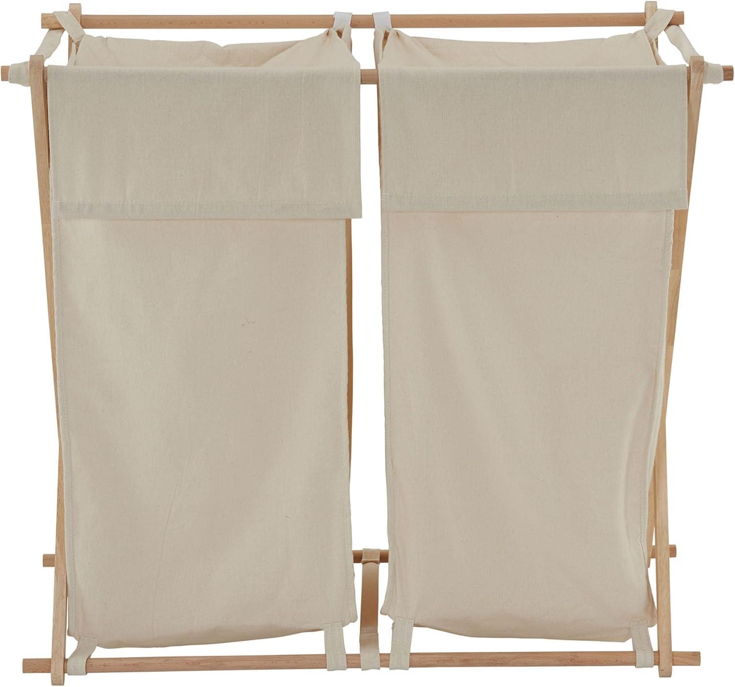 X-Frame Bamboo Hamper, Washable Liner and Bamboo Frame, Natural