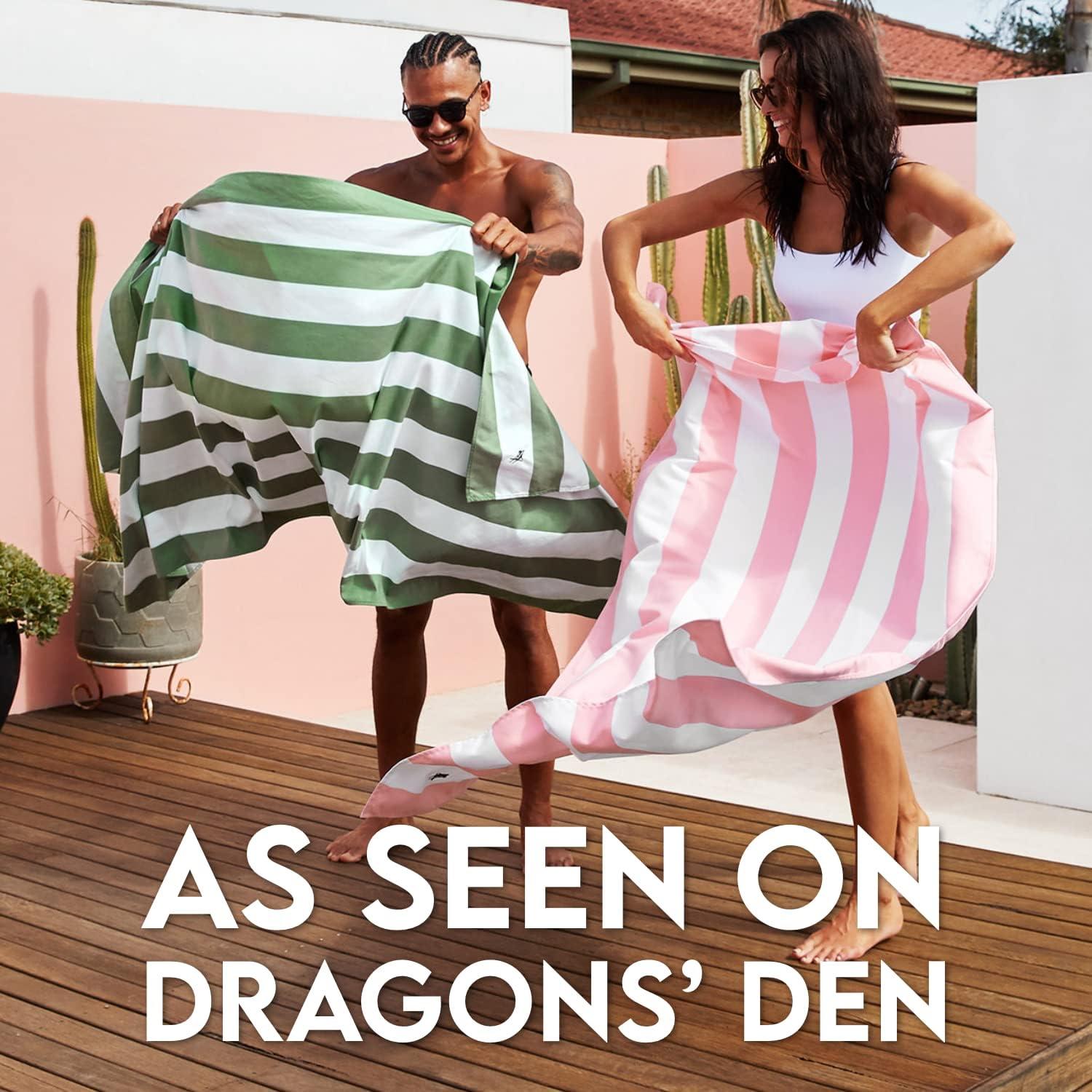 Dock & Bay Beach Towel - Quick Dry, Sand Free - Compact, Lightweight - 100% Recycled - Includes Bag