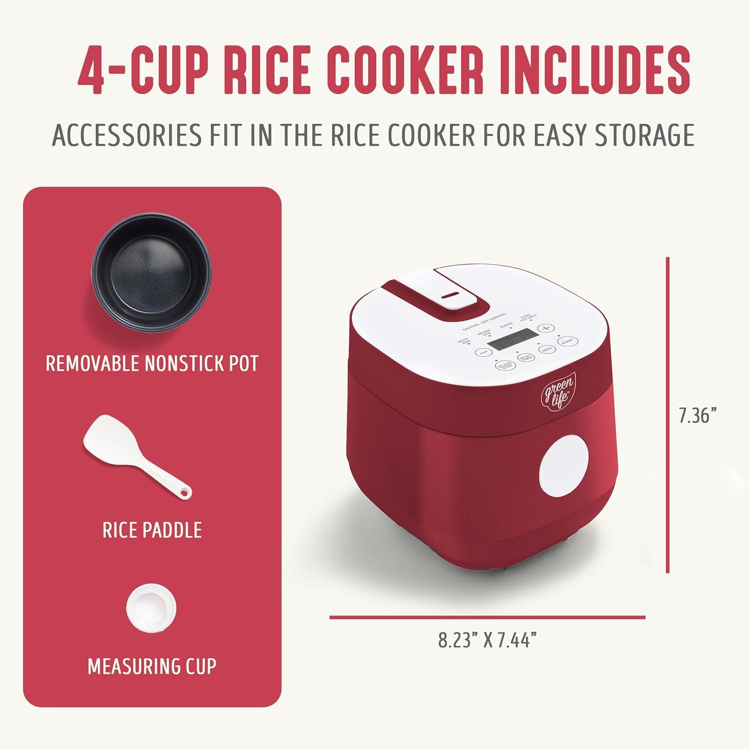 GreenLife Rice Cooker | Red