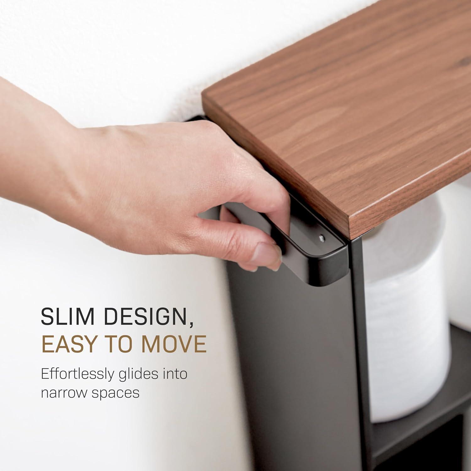 Yamazaki Slim Rolling Bathroom Cart with Handle