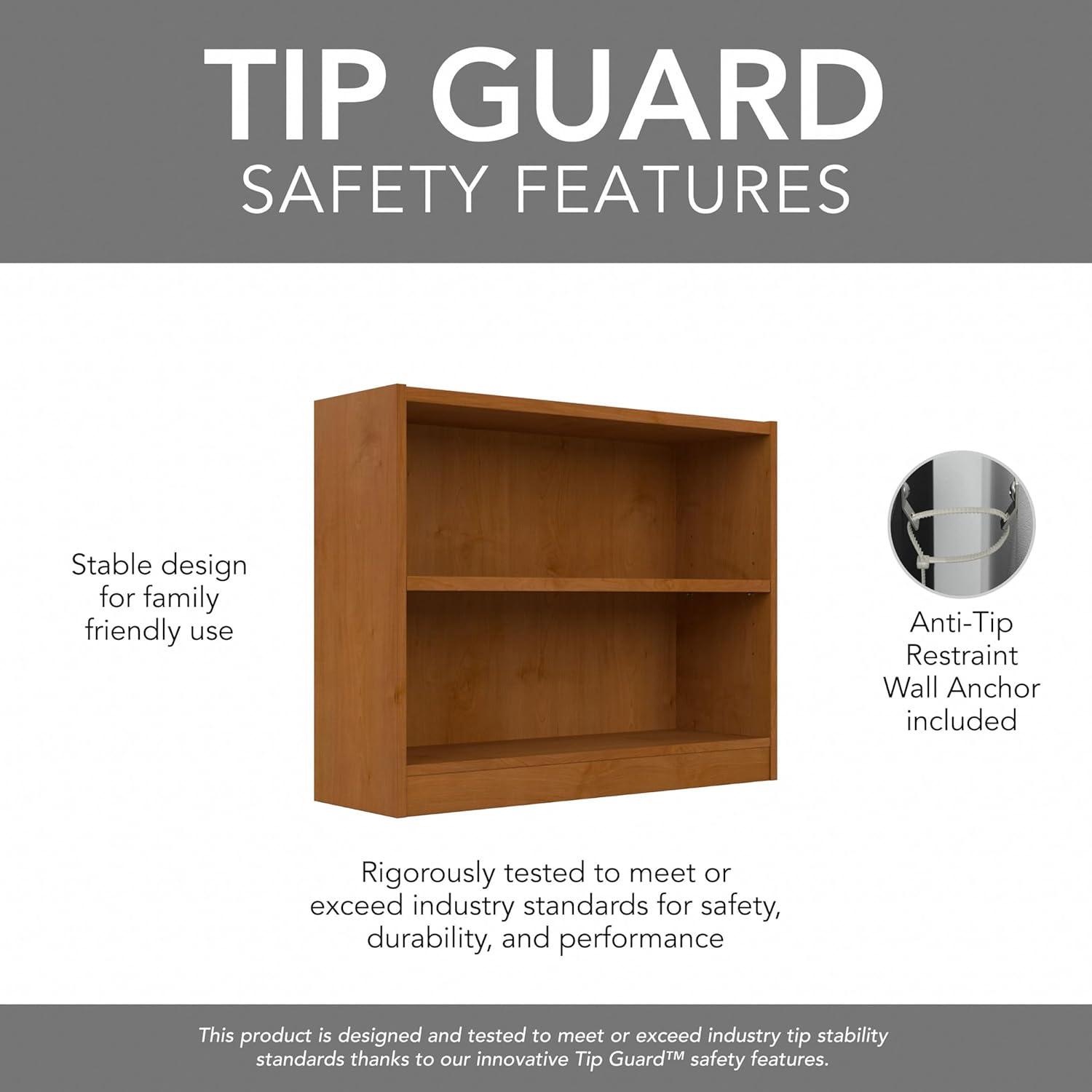 Universal Small 2 Shelf Bookcase in Natural Cherry - Engineered Wood