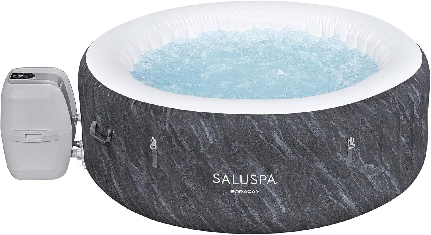 Bestway SaluSpa Fiji AirJet Large Round 2 to 4 Person Inflatable Hot Tub Portable Outdoor Spa with 120 AirJets