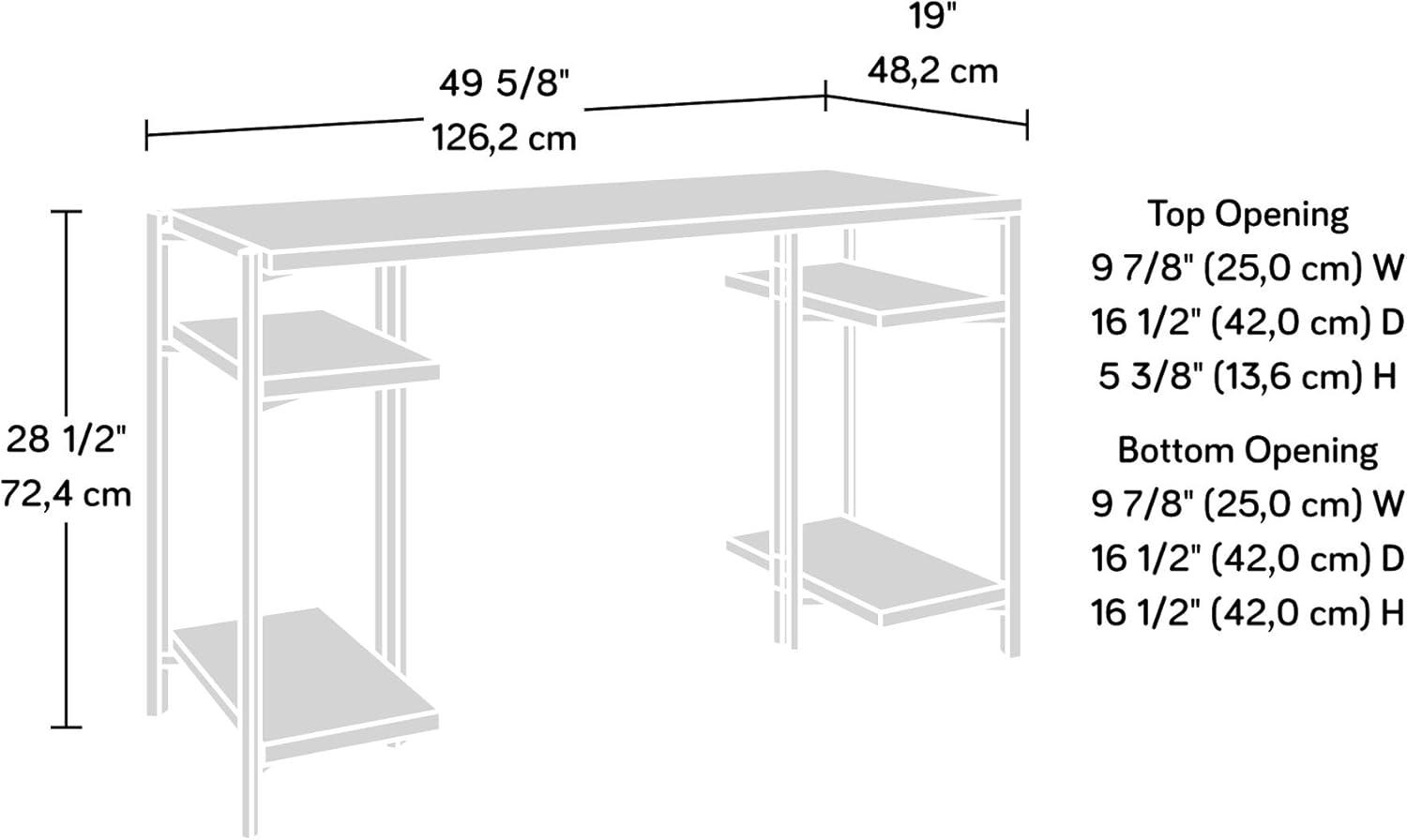 North Avenue Computer Desk with Open Shelves Sindoori Mango - Sauder: 60" Office, Modern Style, Metal Frame: Laminate Workstation with Fixed Shelf