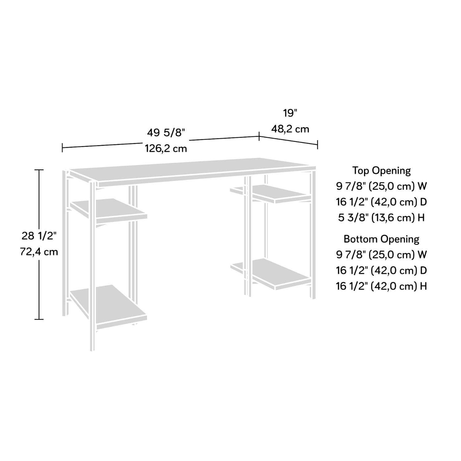 North Avenue Computer Desk with Open Shelves Sindoori Mango - Sauder: 60" Office, Modern Style, Metal Frame: Laminate Workstation with Fixed Shelf