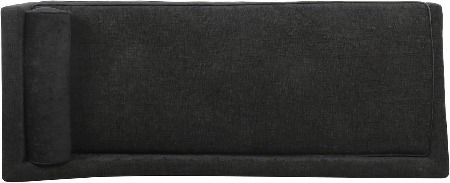 Cagle Mid Century Modern Fabric Chaise Lounge Black/Dark Brown - Christopher Knight Home
