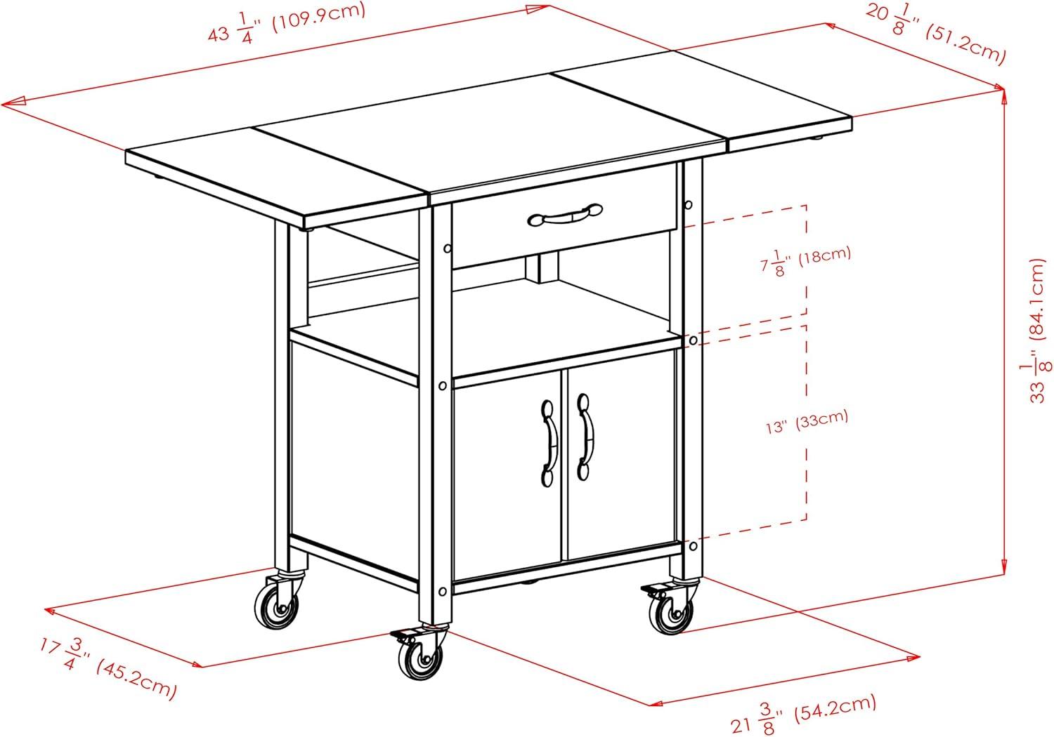 Rachael 33.27'' H x 43.27'' W 1 Utility Cart with Wheels