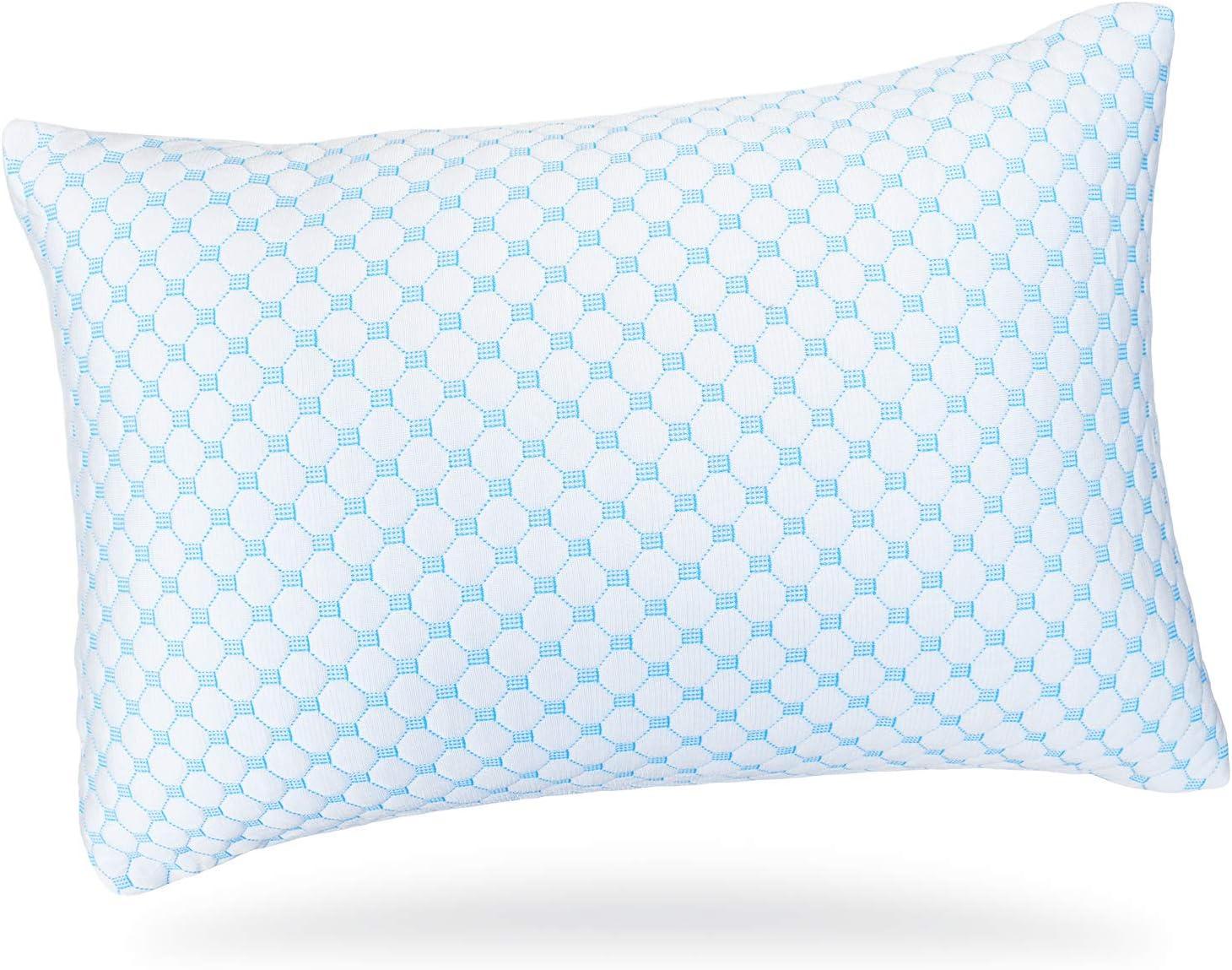 Sanders Collection Nestl Coolest Heat and Moisture Reducing Ice Silk Pillow - Gel Infused Adjustable, Breathable, and Washable Memory Foam Pillow