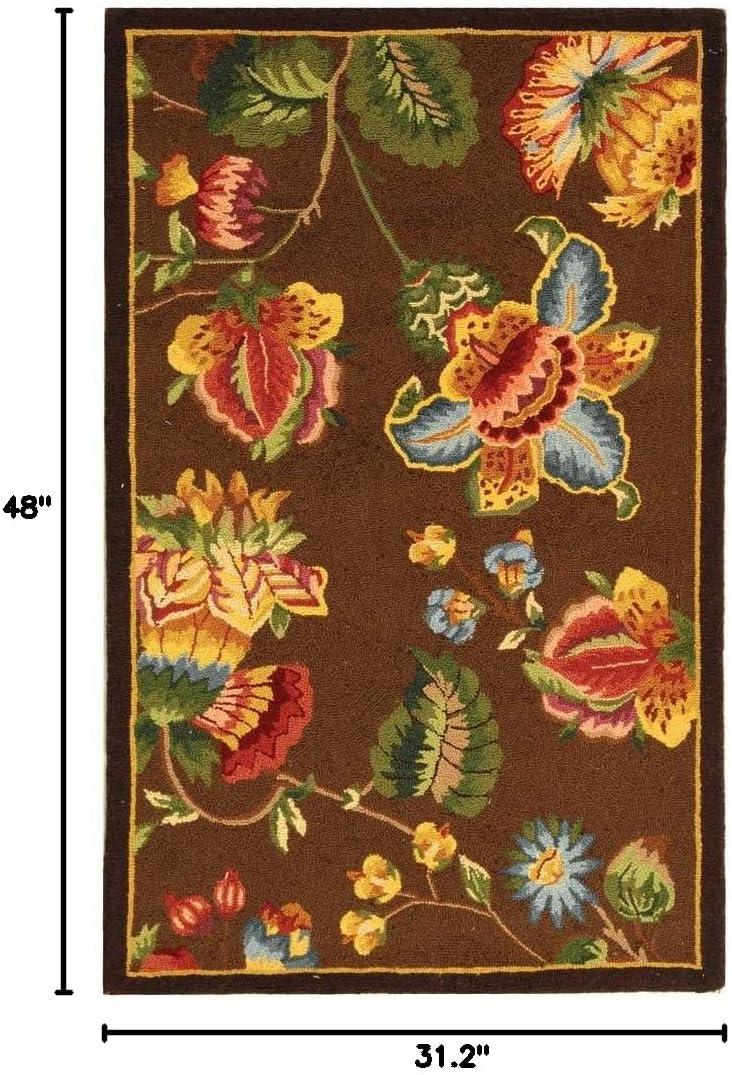 SAFAVIEH Chelsea Hayleigh Floral Wool Area Rug, Ivory, 2'6" x 4'