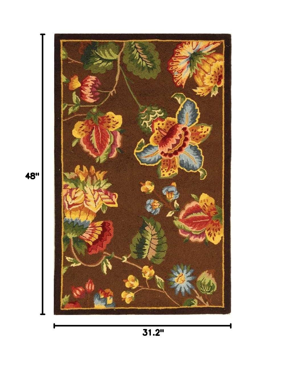 SAFAVIEH Chelsea Hayleigh Floral Wool Area Rug, Ivory, 2'6" x 4'