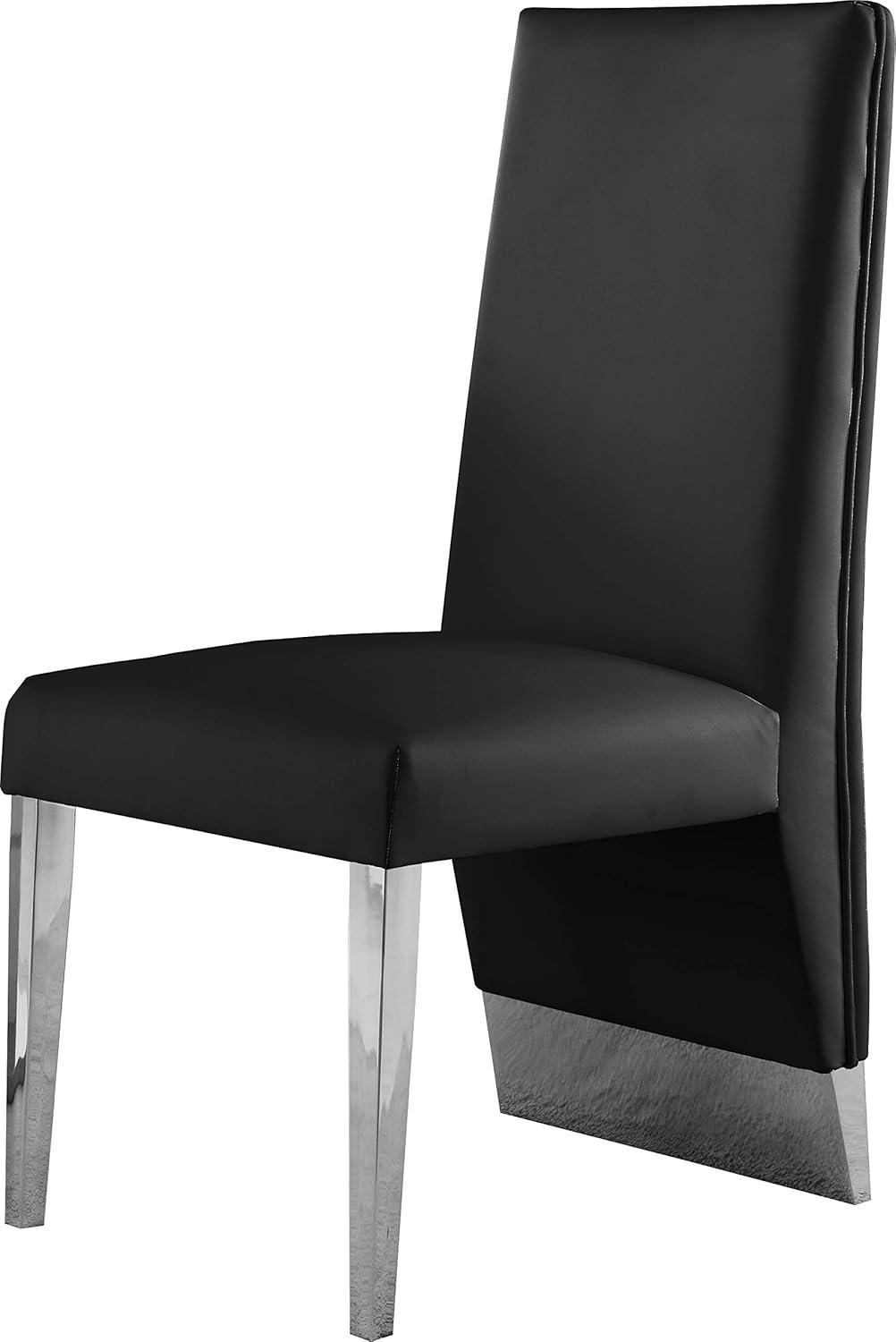 Meridian Furniture Porsha 19"H Black Vegan Leather Dining Chair (Set of 2)