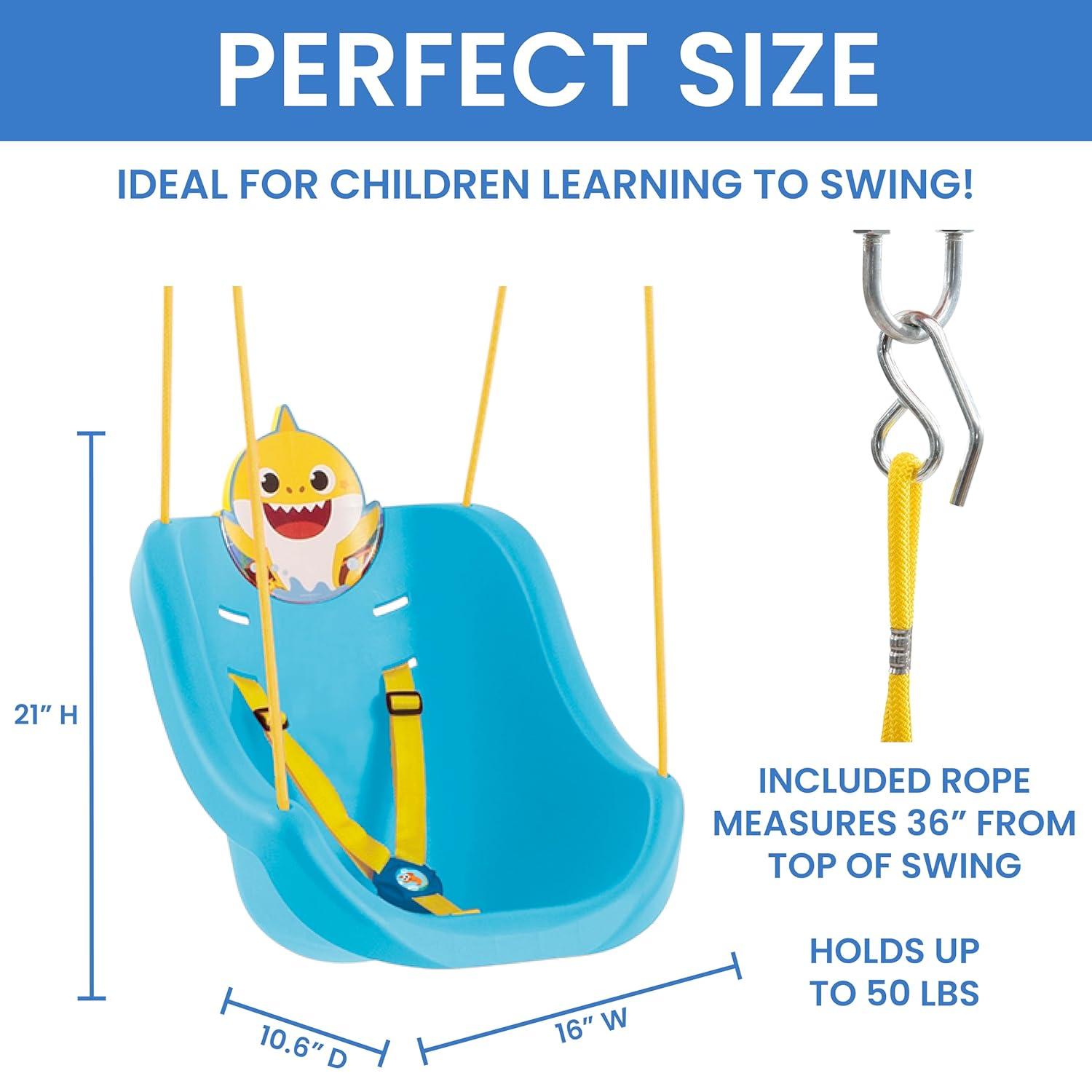 CoComelon 2-in-1 Outdoor Swing by Delta Children – For Babies and Toddlers – Full Bucket Seat