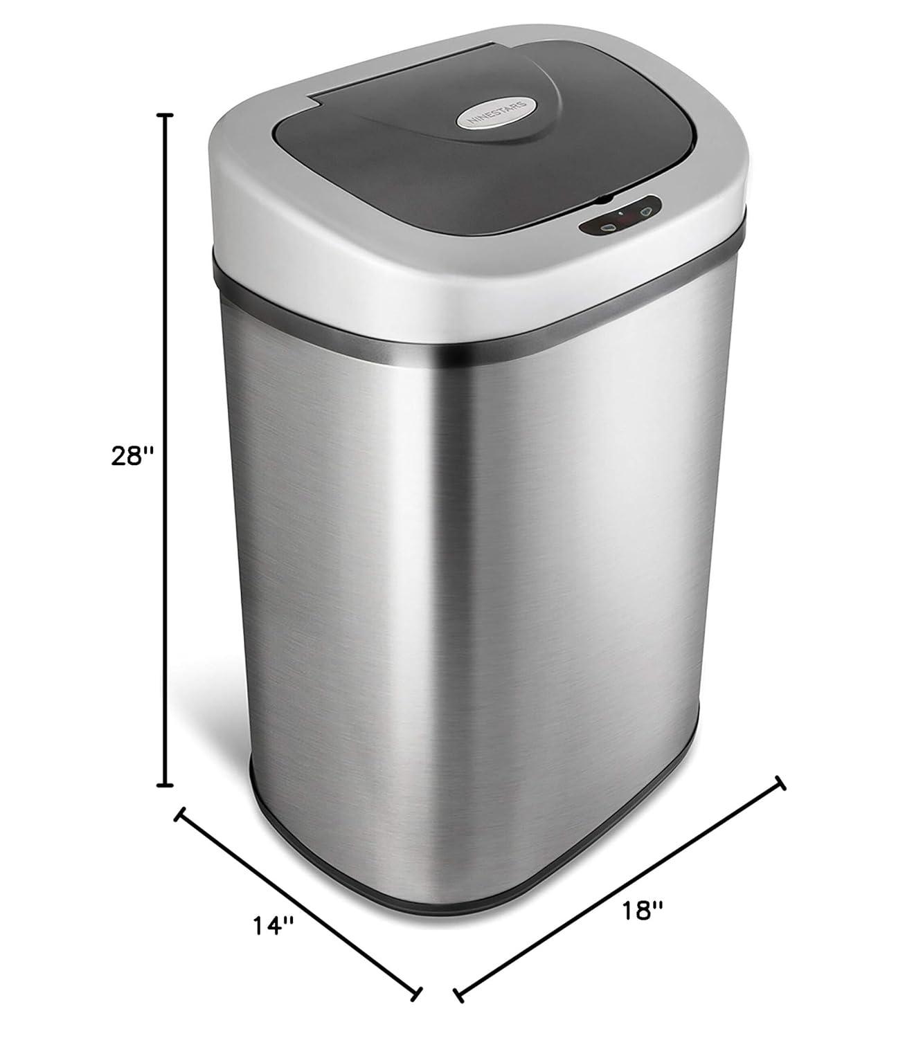 NineStars Nine Stars 21 Gallon Stainless Steel Motion Sensor Trash Can