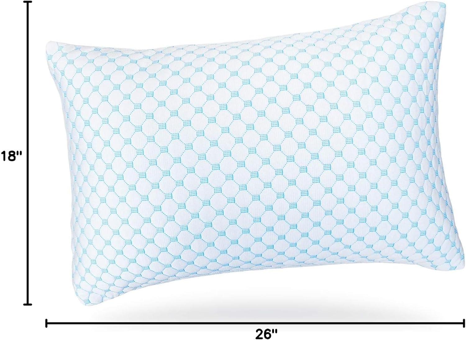 Sanders Collection Nestl Coolest Heat and Moisture Reducing Ice Silk Pillow - Gel Infused Adjustable, Breathable, and Washable Memory Foam Pillow