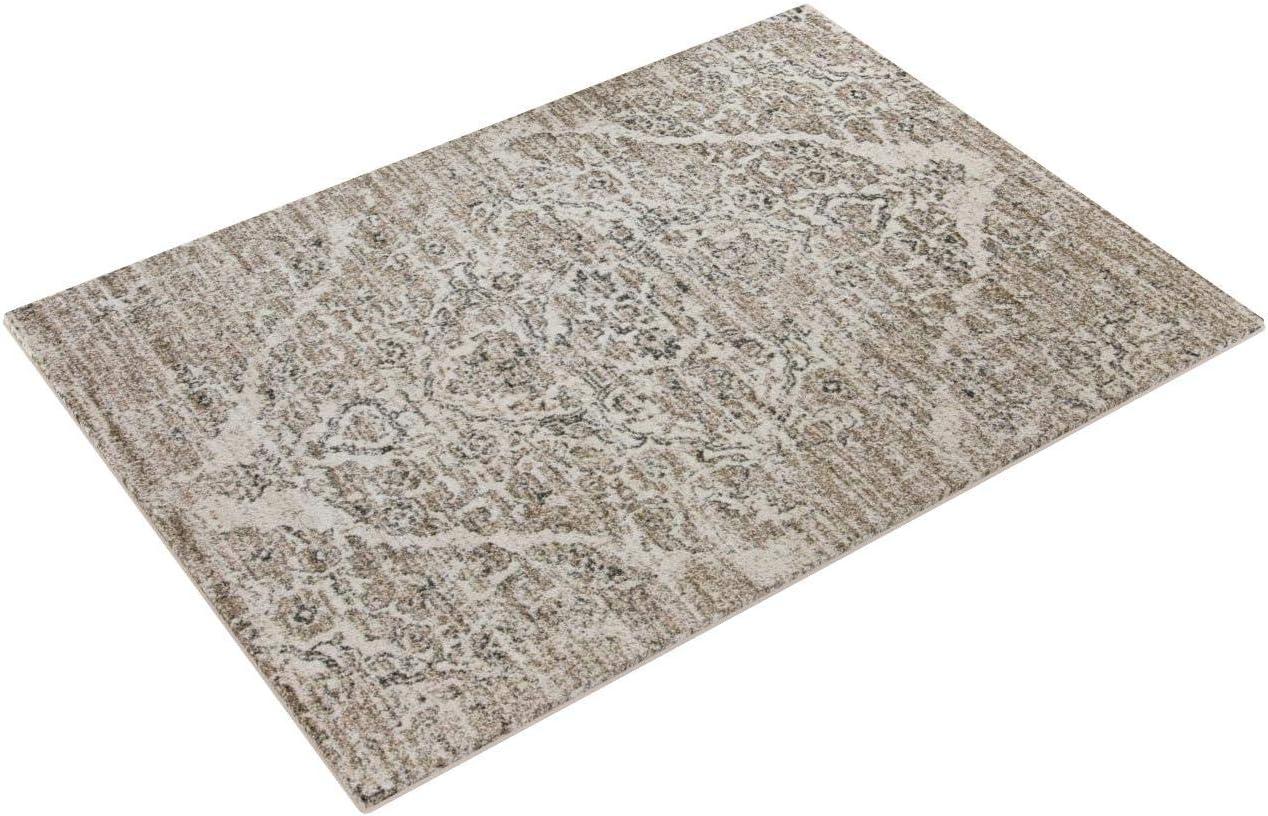 Luxe Weavers Victoria Collection Beige 5x7 Floral Area Rug