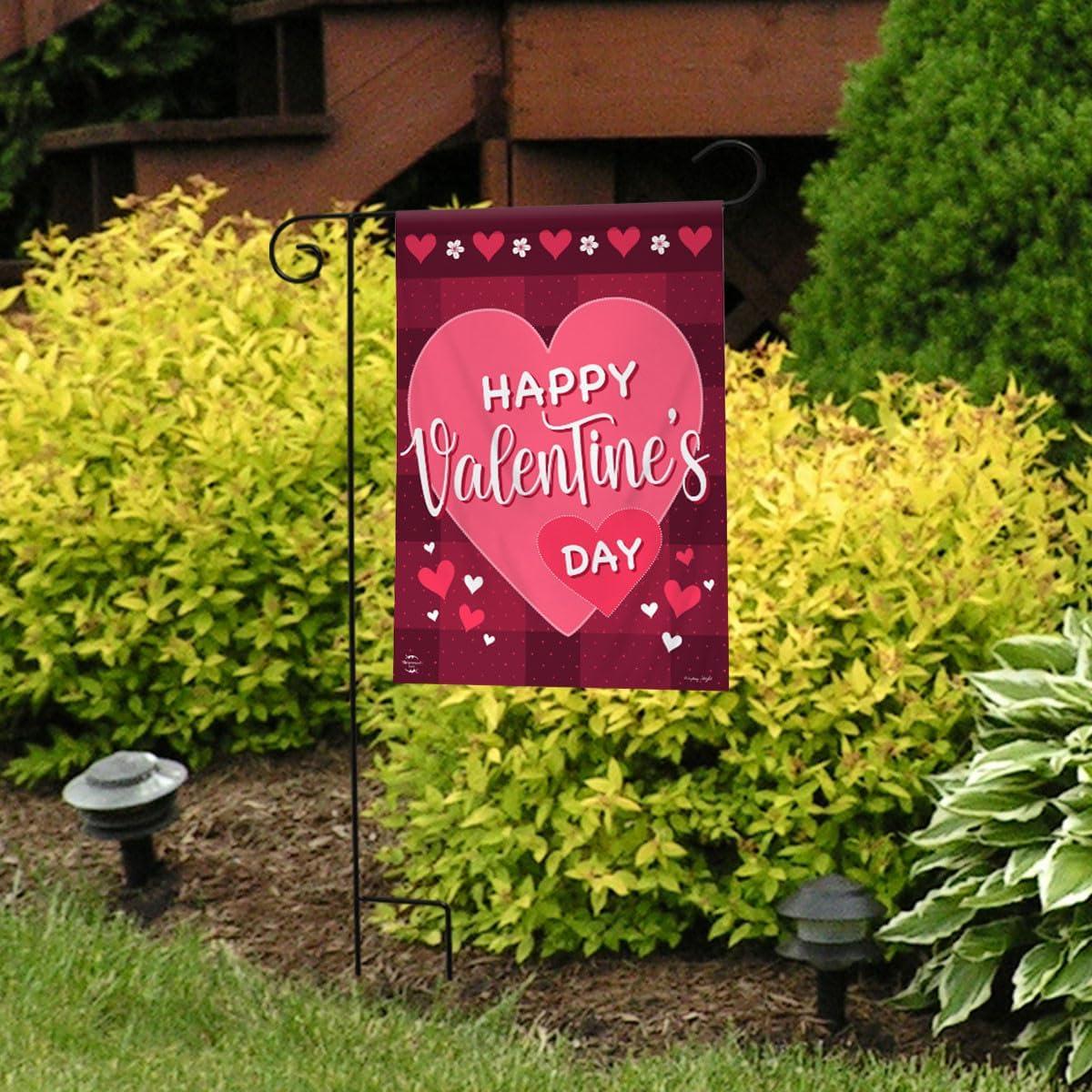 Briarwood Lane Double Sided Garden Flag 18x12.5 For Outdoor Happy Valentine's Day Garden Flag Flag For Valentine's Garden Flag Flags For Outside