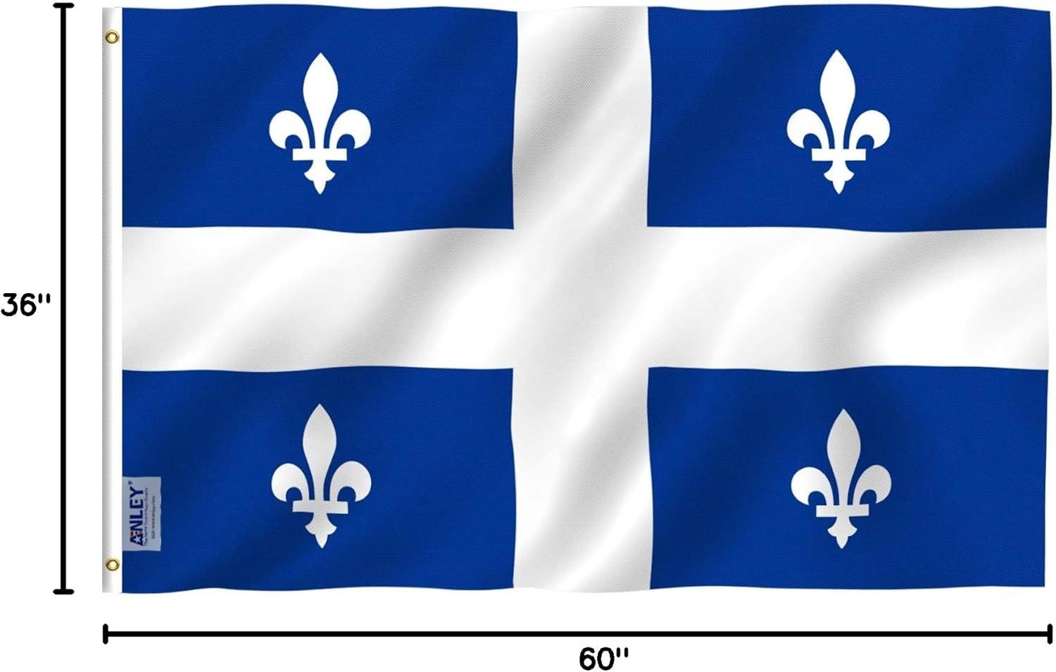 Quebec Flag 3x5 Foot Polyester with Brass Grommets