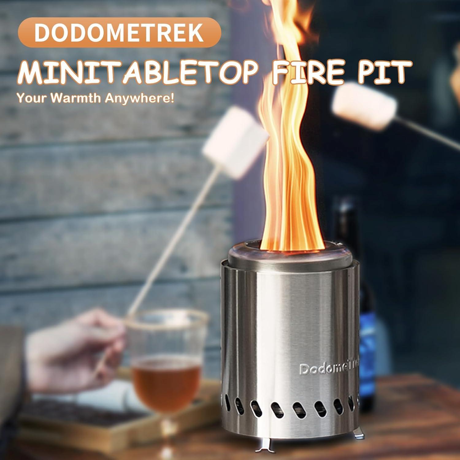 5.5inch Mini Fire Pit for Table, Small Tabletop Fire Pit , Outdoor Fire Pit Tabletop with Carry Bag,Stainless Steel, Blue