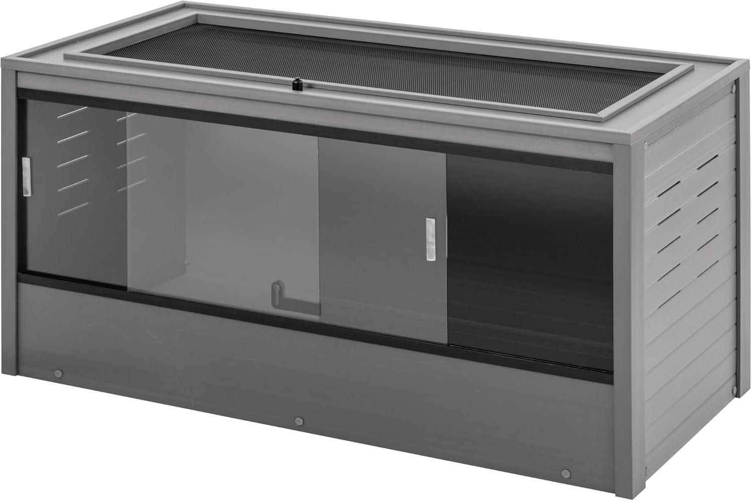 New Age Pet® ECOFLEX® 48 in. Mojave Reptile Terrarium Lounge - Durable Composite Habitat with Ventilated Side Panels, Removable Sliding Glass Doors and Mesh Screen Top for UV/Heat Lamp Setup