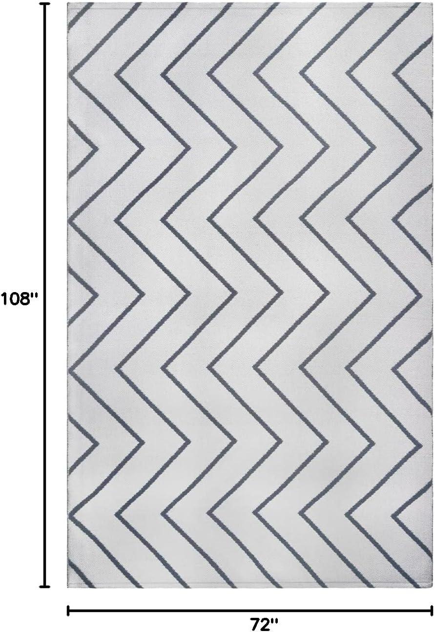 Kent Modern Chevron Zig-Zag Indoor/ Outdoor Area Rug By Haus & Home Ivory