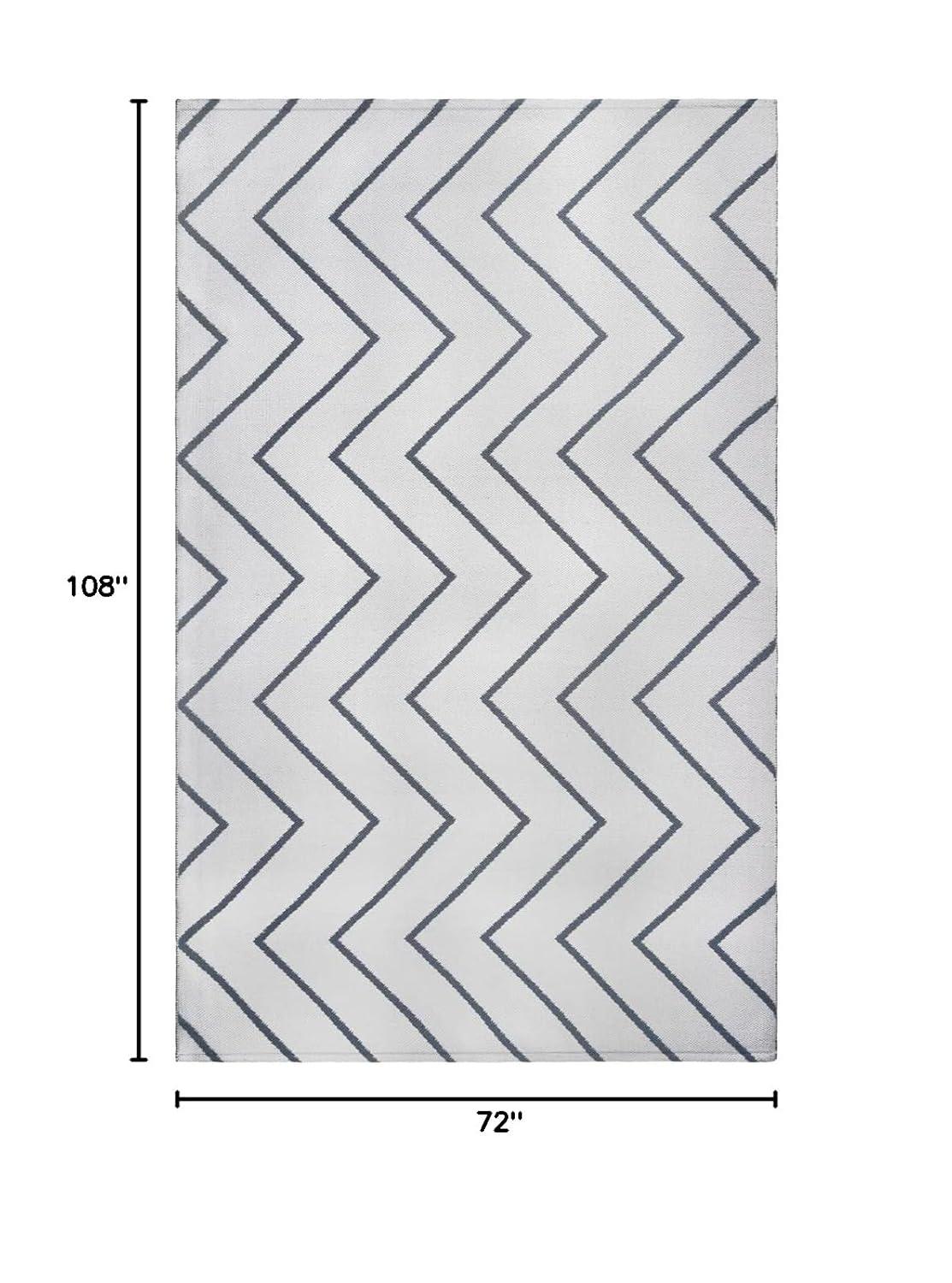 Kent Modern Chevron Zig-Zag Indoor/ Outdoor Area Rug By Haus & Home Ivory