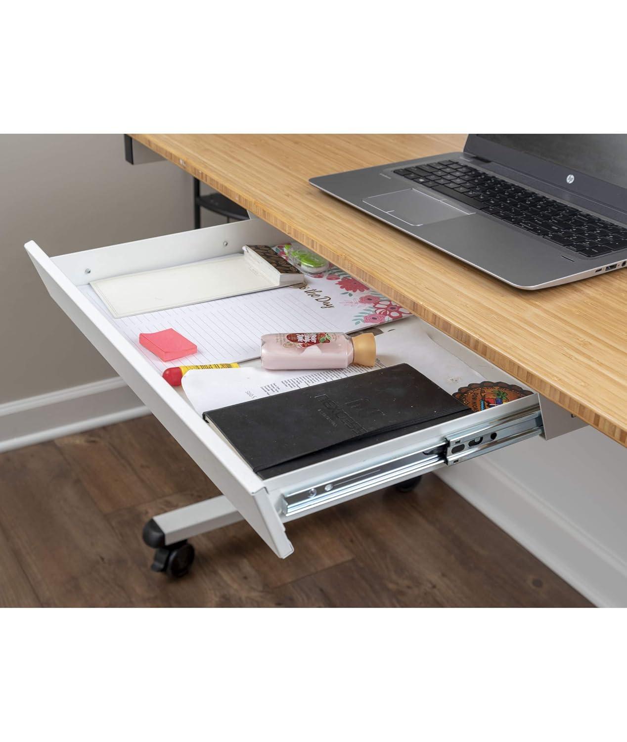 Stand Up Desk Store Add-On Office Sliding Under-Desk Drawer Storage Organizer for Standing Desks | Requires 14" of Front to Back Clearance Beneath