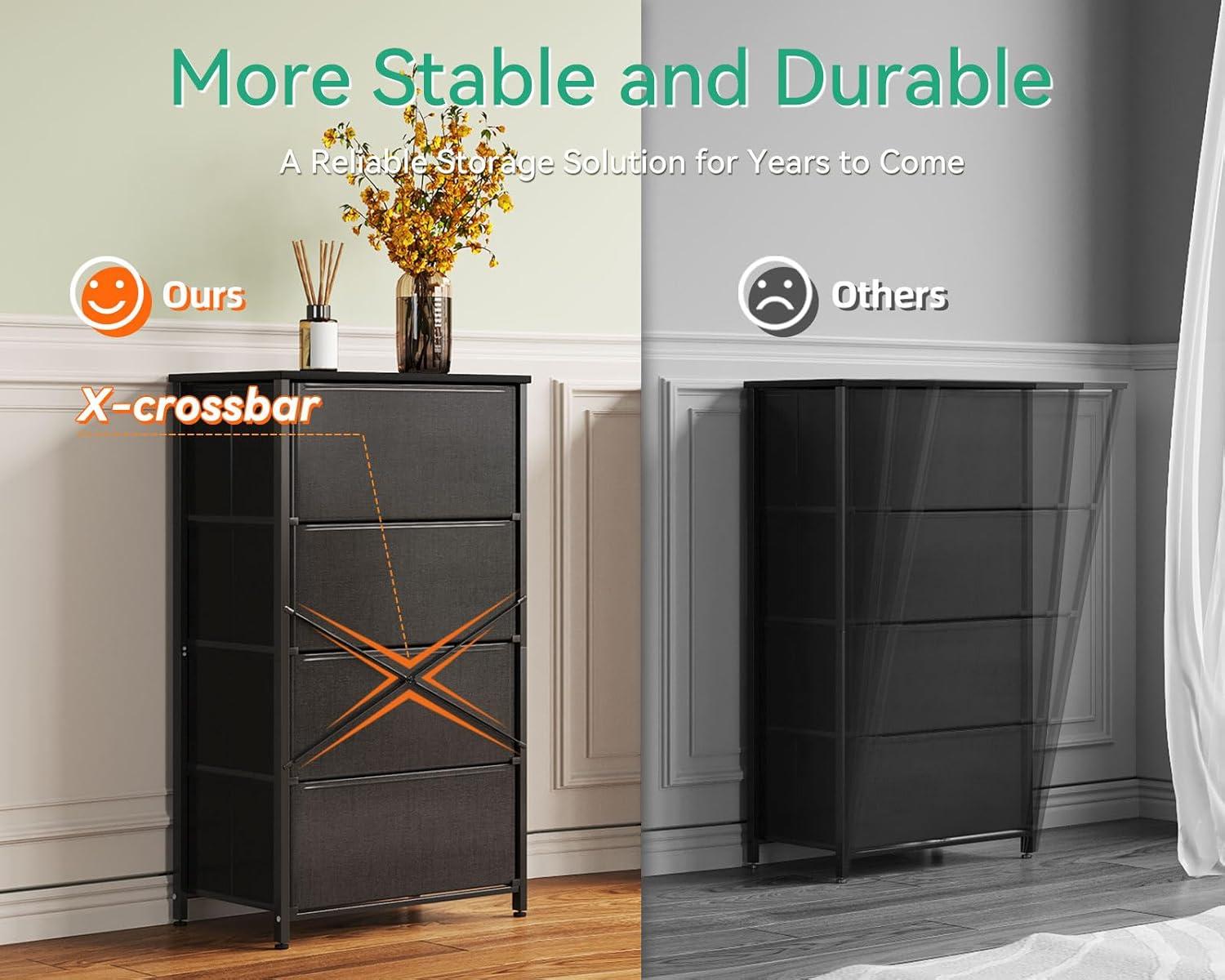 4 Drawer Storage Dresser Chest | FIRNEWST