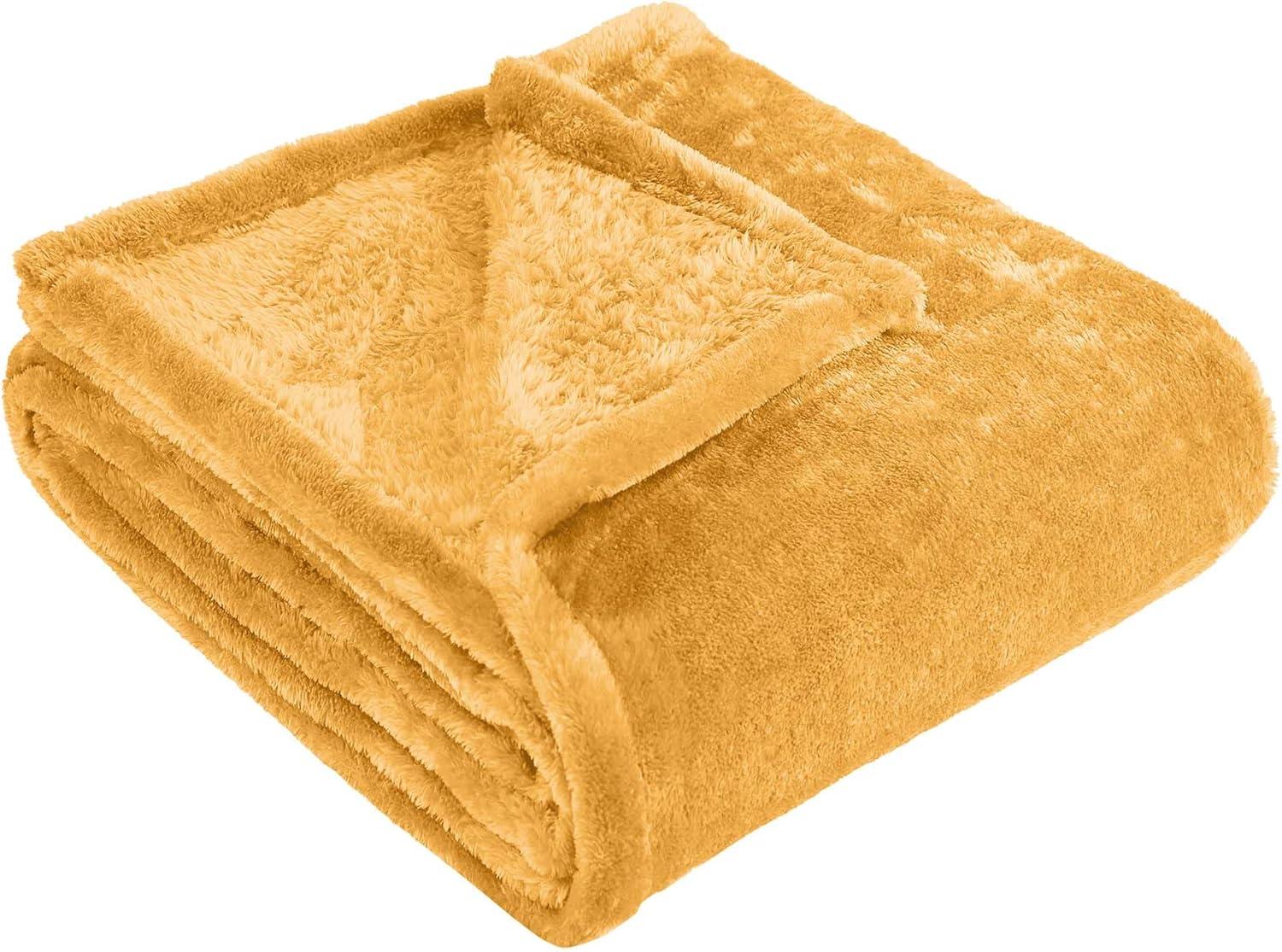 Superior Solid Polyester Reversible All-Season Fleece Throws Blanket