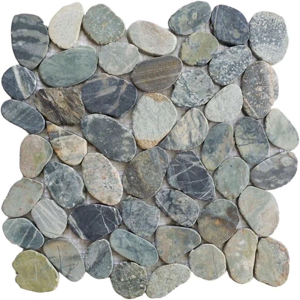 b.o.i Hawaii 12" x 12" Natural Stone Pebbles Mosaic Wall & Floor Tile
