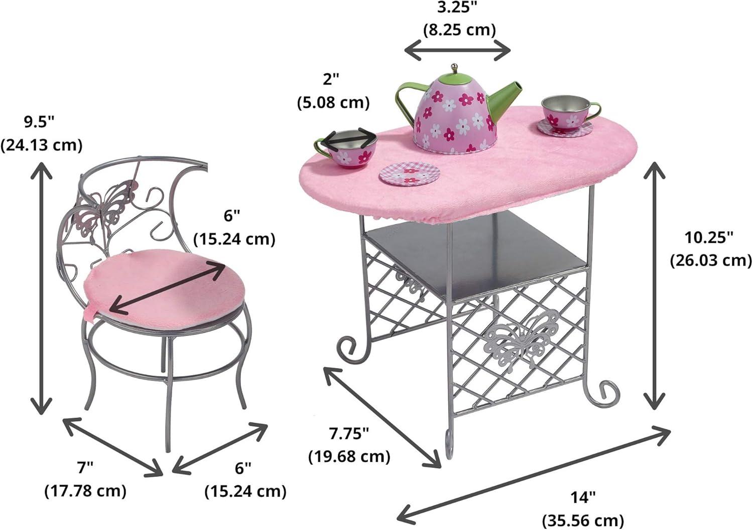 Badger Basket Tea Time Doll Table and Chair Set with Accessories