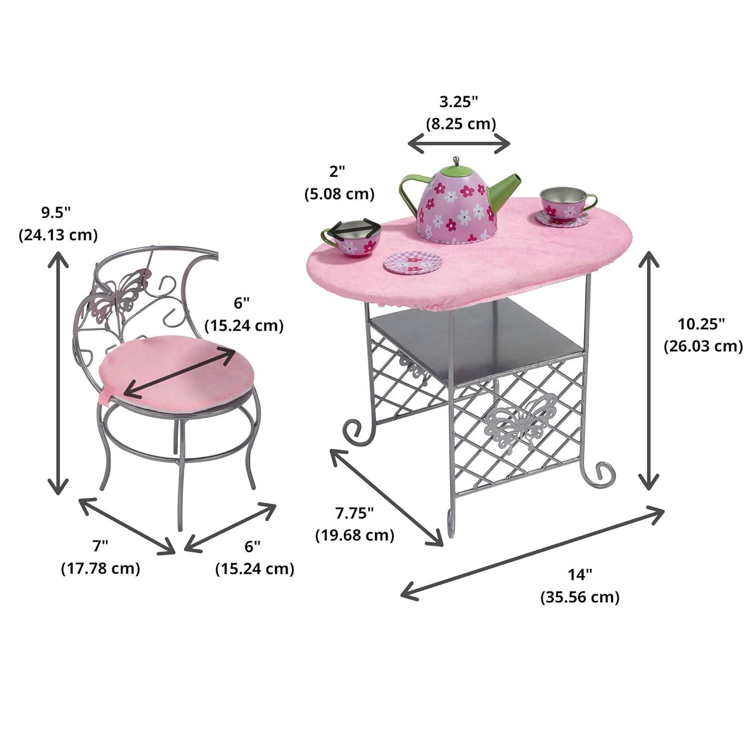 Badger Basket Tea Time Doll Table and Chair Set with Accessories
