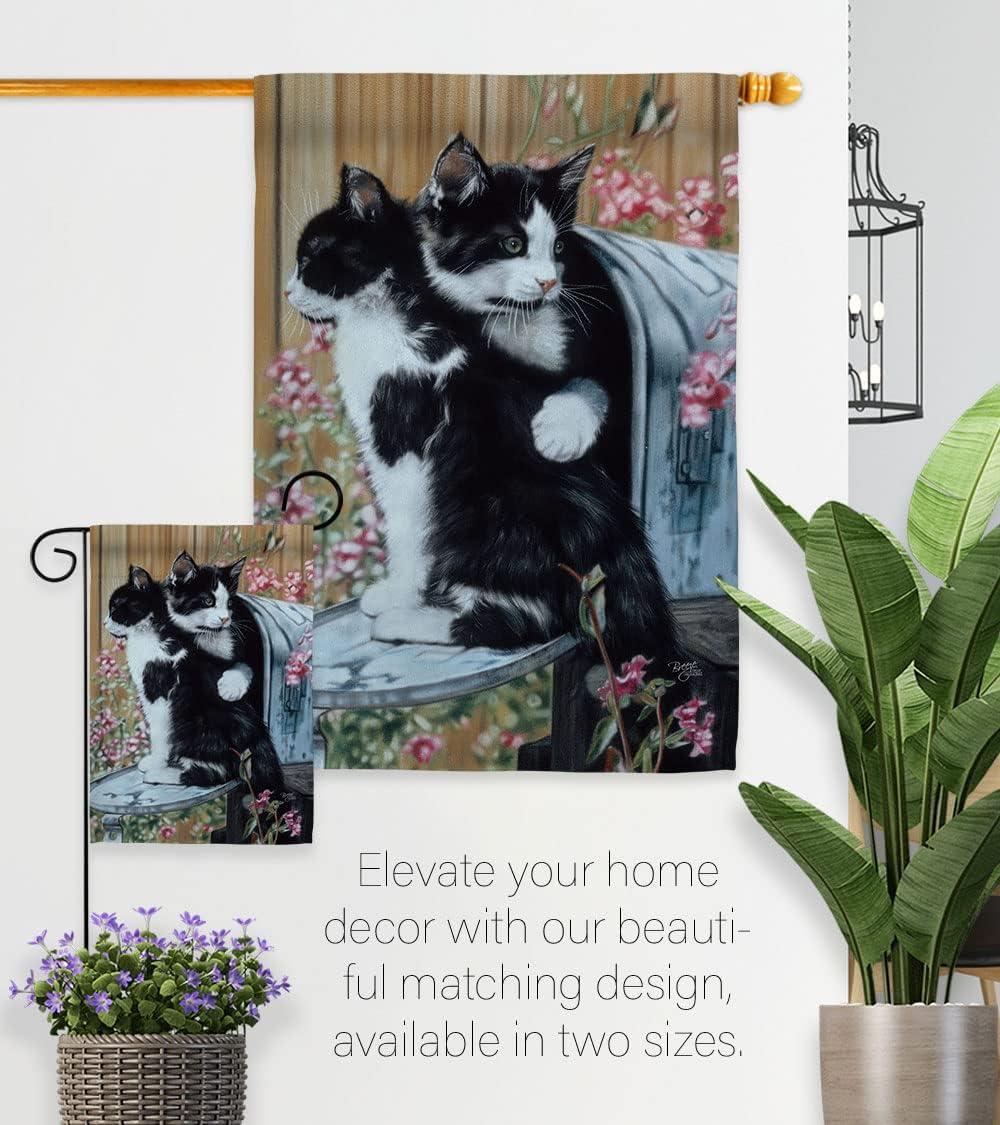 Breeze Decor 60079 Pets Tuxedo Cat 2-Sided Impression Garden Flag - 13 x 18.5 in.