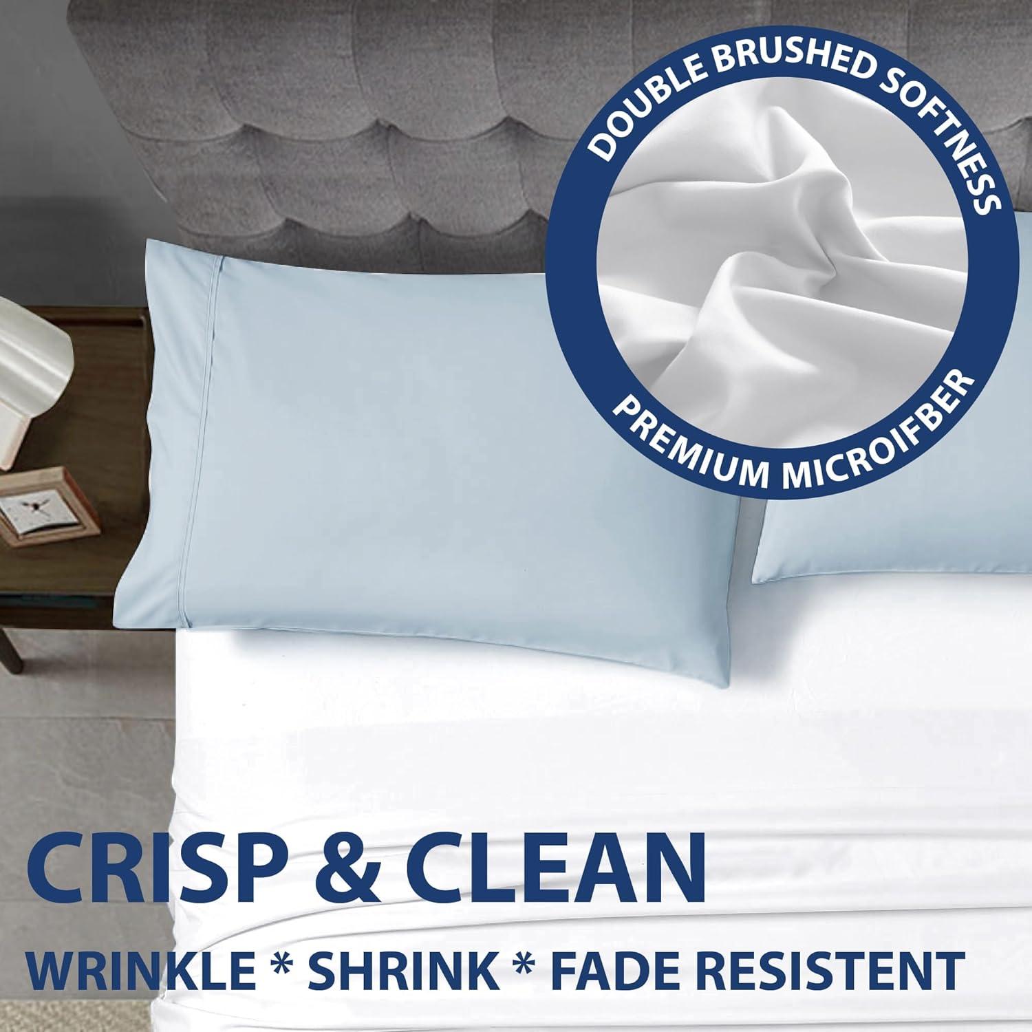 Swift Home | Basics 2-Piece Microfiber Pillowcase Set Blue Fog Standard