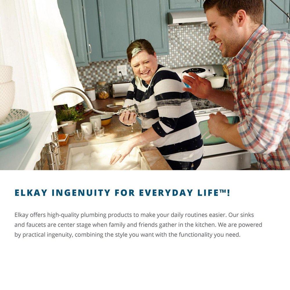 Elkay DLR332210PDMR2 Lustertone 33" L x 22" W Double Basin Drop-In Kitchen Sink with Drain Assembly