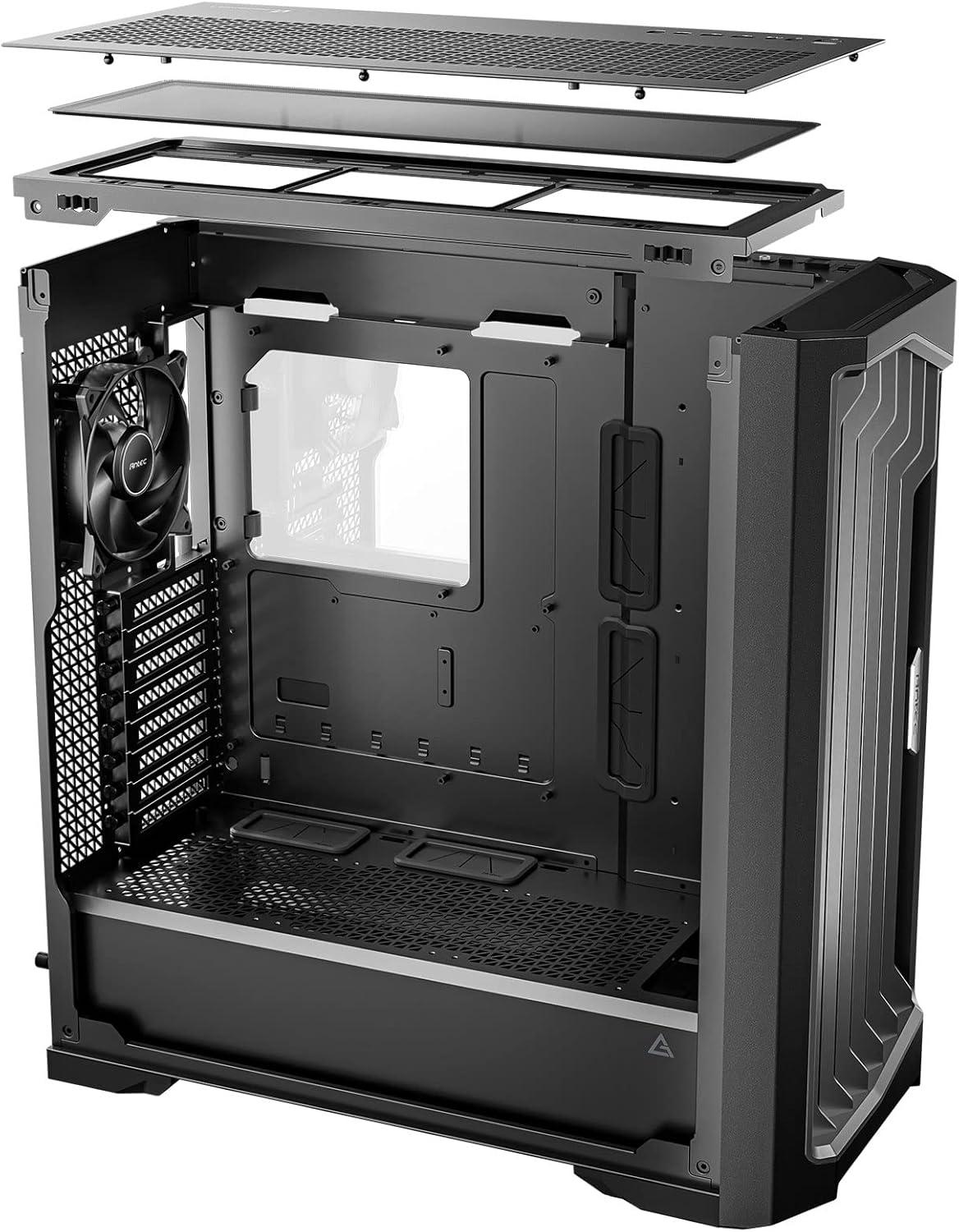 Antec Performance 1 FT, RTX 40 Series GPU Support, Temp. Display, 4 x Storm T3 PWM Fans, Type-C Ready, Dual Tempered Glass Side Panels, Removable Top Fan/Radiator Bracket, Mesh Front Panel, Full-Tower