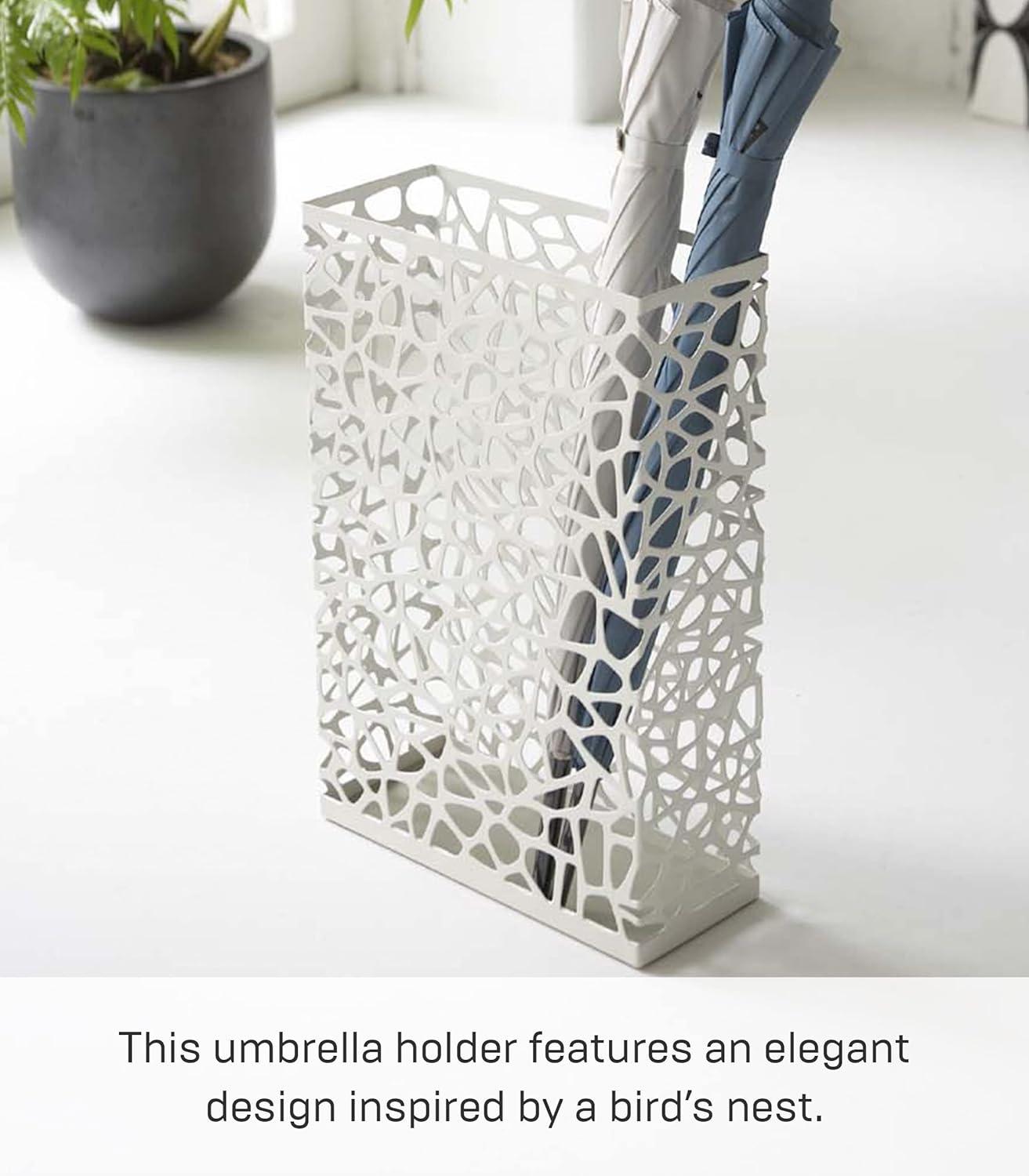 Yamazaki Home Umbrella Stand - Two Styles, White, Steel, Rectangle,  Holds up to 10 umbrellas, No Assembly