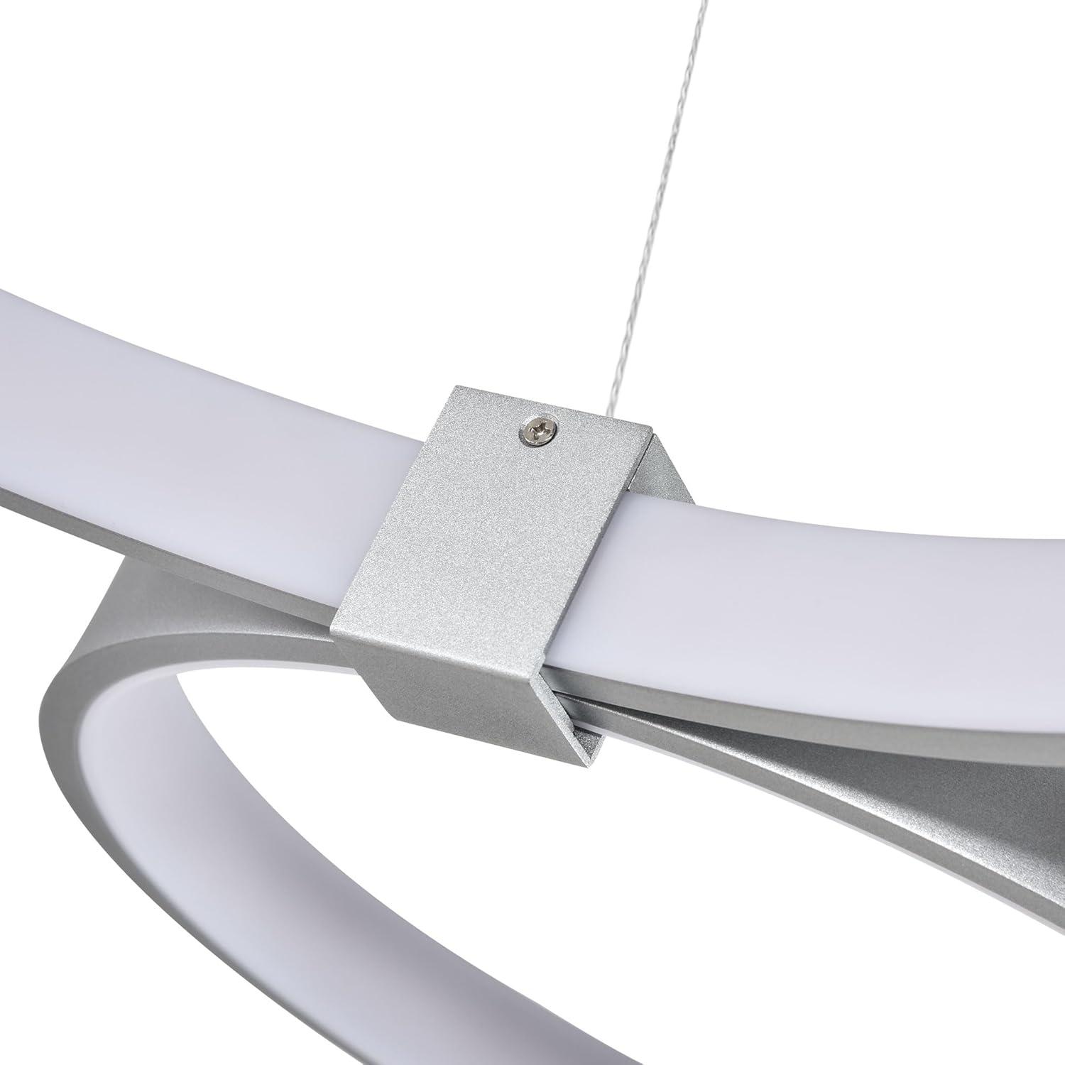 Capella 5-Light Geometric Ring Pendant 50" Integrated LED ETL Certified Adjustable Chandelier