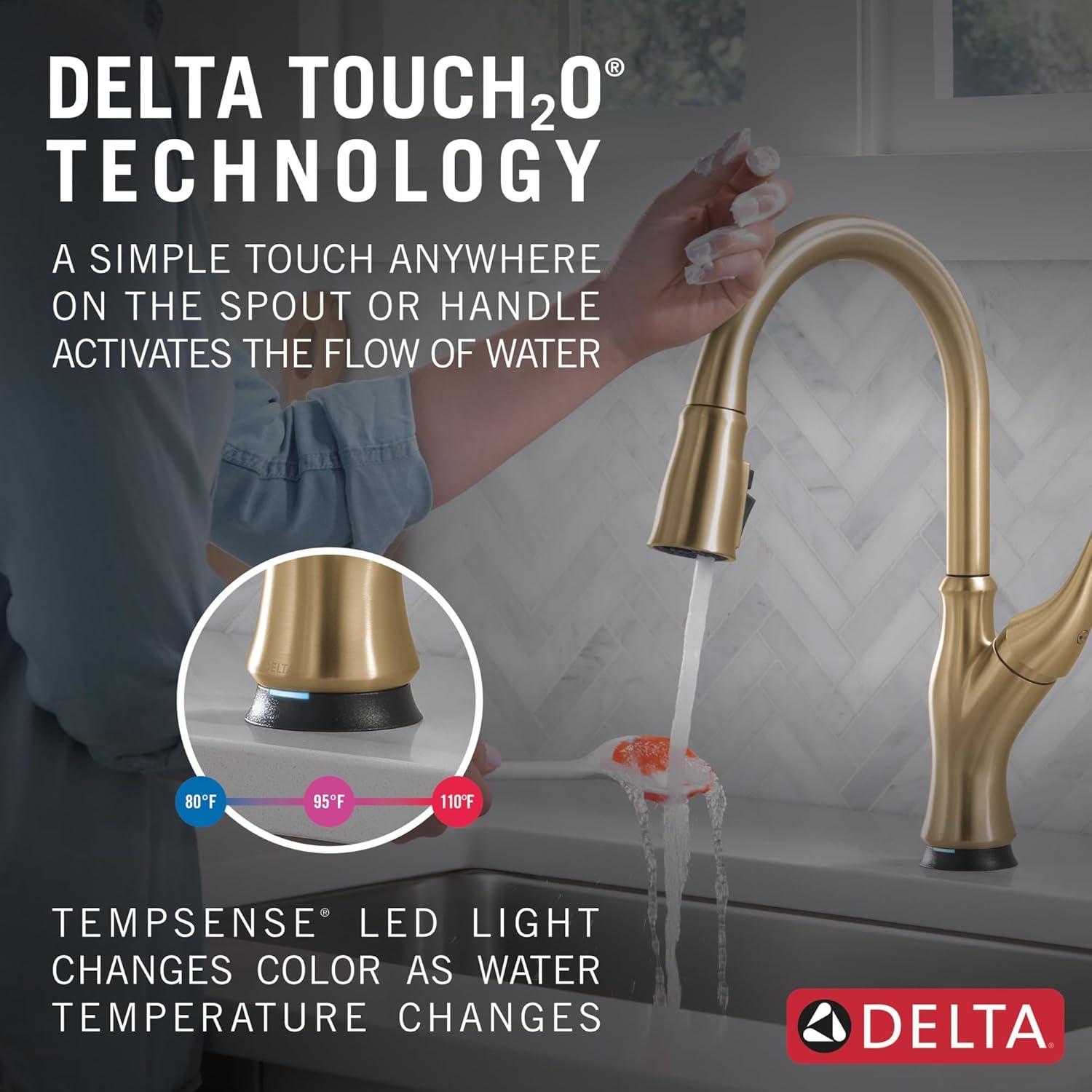 Ophelia Pull Down Sprayer Touch Kitchen Sink Faucet, Touch Control Kitchen Faucet