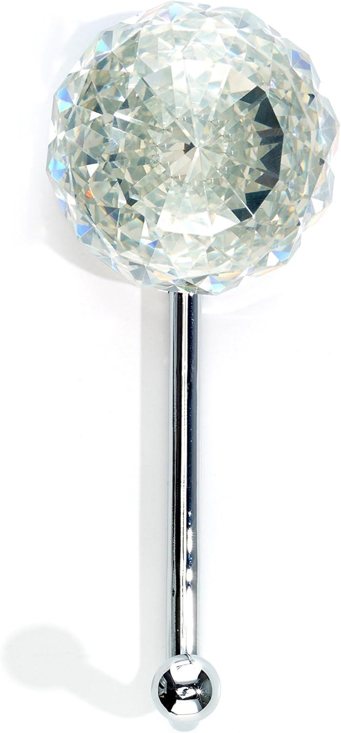 Chrome and Crystal Contemporary Wall Hook