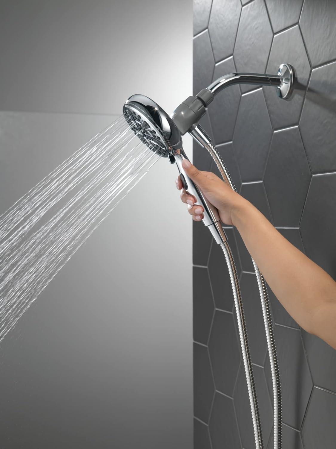 SureDock Magnetic Hand Held Shower Head, 5-Spray Detachable Round Shower Head 1.75 GPM