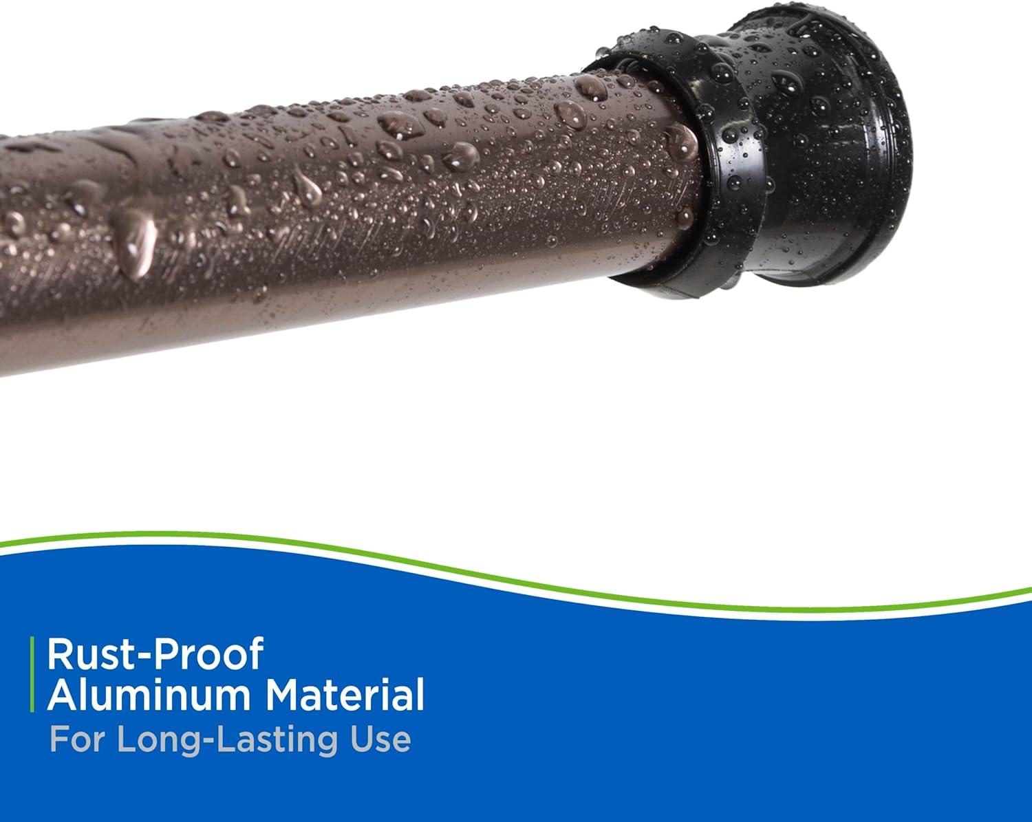 Kenney® Twist & Fit™ No Tools Rust-Proof Painted Aluminum Straight Tension Shower Curtain Rod, 42-72", Matte Oil Rubbed Bronze