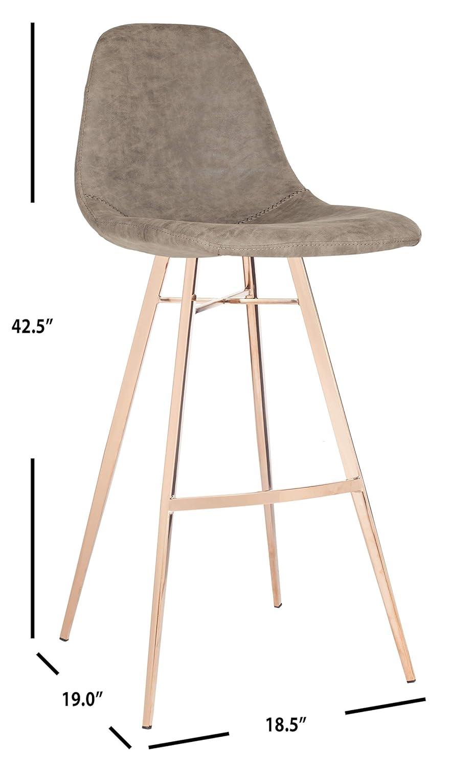 Mathison Bar Stool  - FOX3011 - Taupe/Copper - Safavieh Couture