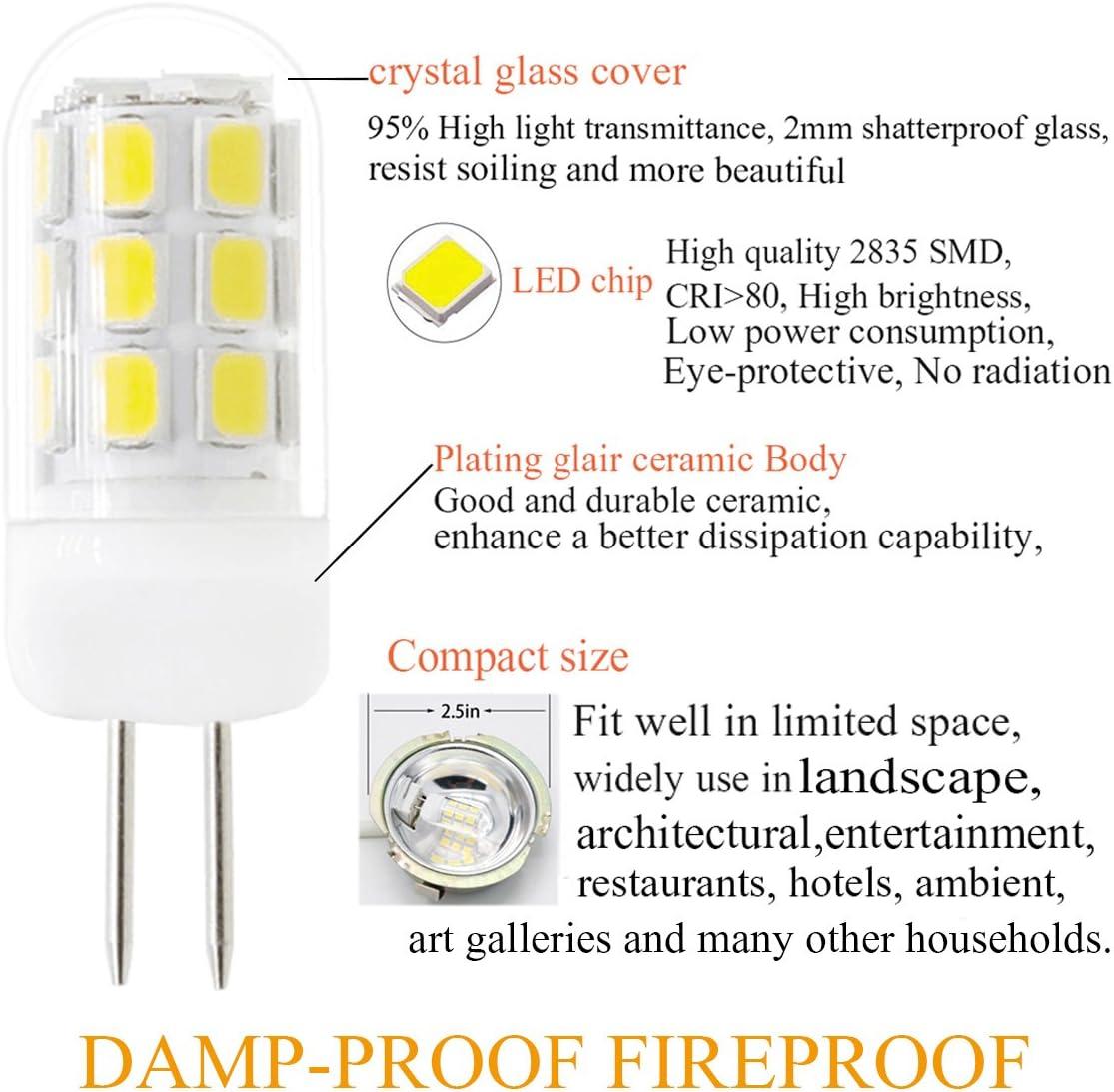 G4 LED Bulb 120V Bi-Pin Base, 3W Soft Warm White 3000K, Replaces 30W-35W Halogen for Under Cabinet, Ceiling, Wall, and Puck Lights